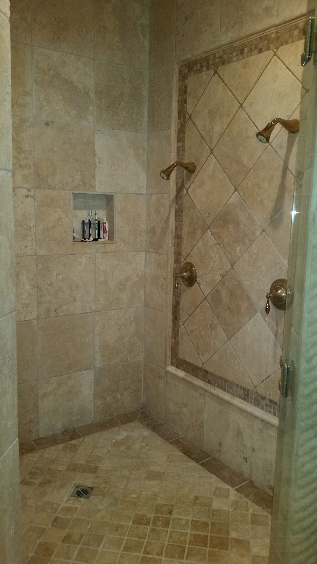 Custom two-headed shower